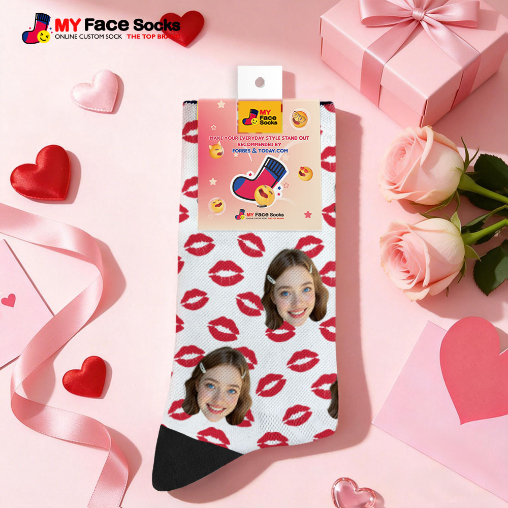Calcetines Personalizados Con Forma De Corazón Rojo, Calcetines Con Temática De San Valentín, Calcetines Con Cara Personalizada, Regalo Para Pareja - miscalcetinescaramx