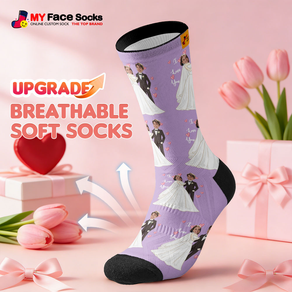 Calcetines Negros Con Temática De Boda Personalizada, Calcetines Personalizados Con Nombre De Pareja Para San Valentín Con Foto, Bonito Regalo Para Pareja - miscalcetinescaramx