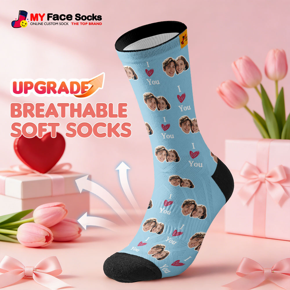 Calcetines Personalizados Con Temática De Pareja Y Cara De Corazón, Calcetines Personalizados Para San Valentín Con Foto, Regalo Para Pareja - miscalcetinescaramx