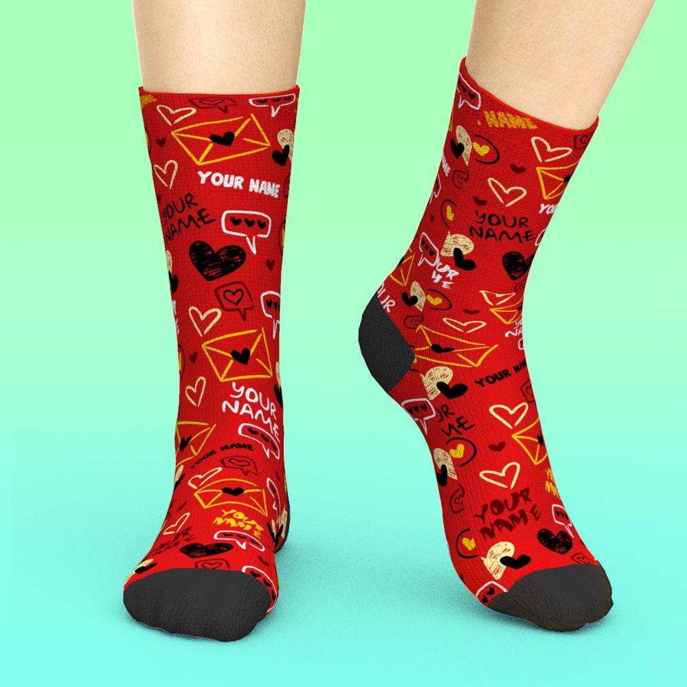 Mensaje Y Amor De Texto Personalizado - MyFaceSocksMX