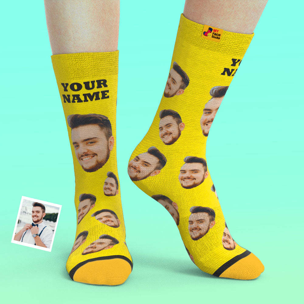 Calcetines De Vista Previa En 3d Personalizados Calcetines My Face Añadir Imágenes Y Nombre - Tu Cara - MyFaceSocksMX