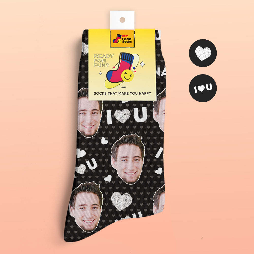 Calcetines De Vista Previa 3d Personalizados Calcetines My Face Agregar Imágenes Y Nombre - Te Amo - MyFaceSocksMX