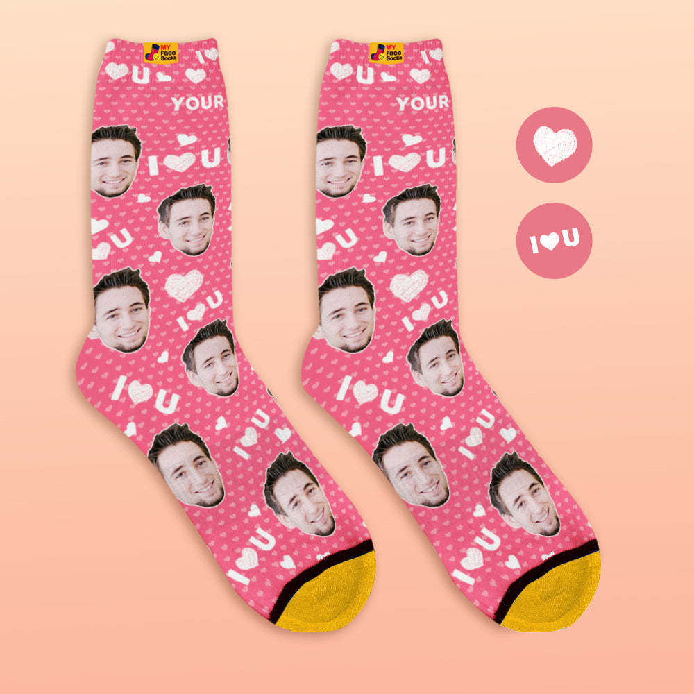 Calcetines De Vista Previa 3d Personalizados Calcetines My Face Agregar Imágenes Y Nombre - Te Amo - MyFaceSocksMX