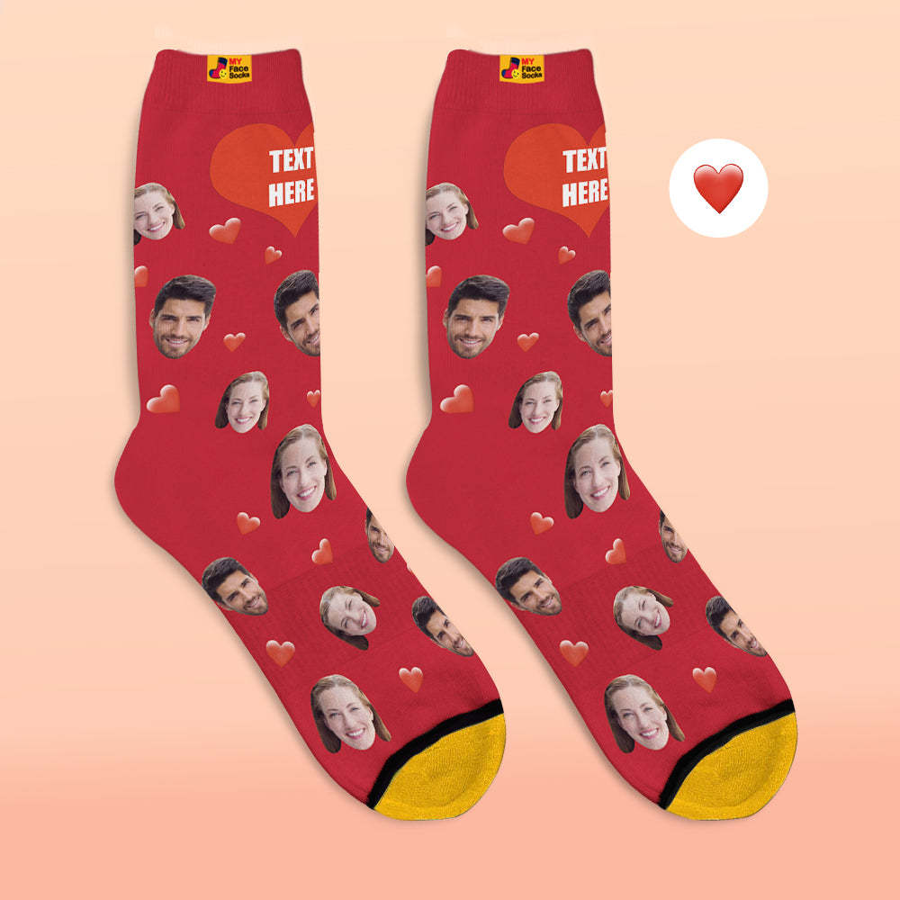 Calcetines Impresos Digitales 3d Personalizados Calcetines De Corazón Suave De La Serie De Dulces Coloridos - MyFaceSocksMX