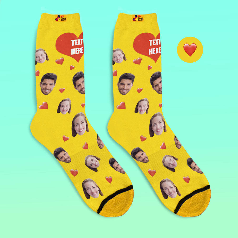 Calcetines Impresos Digitales 3d Personalizados Calcetines De Corazón Suave De La Serie De Dulces Coloridos - MyFaceSocksMX