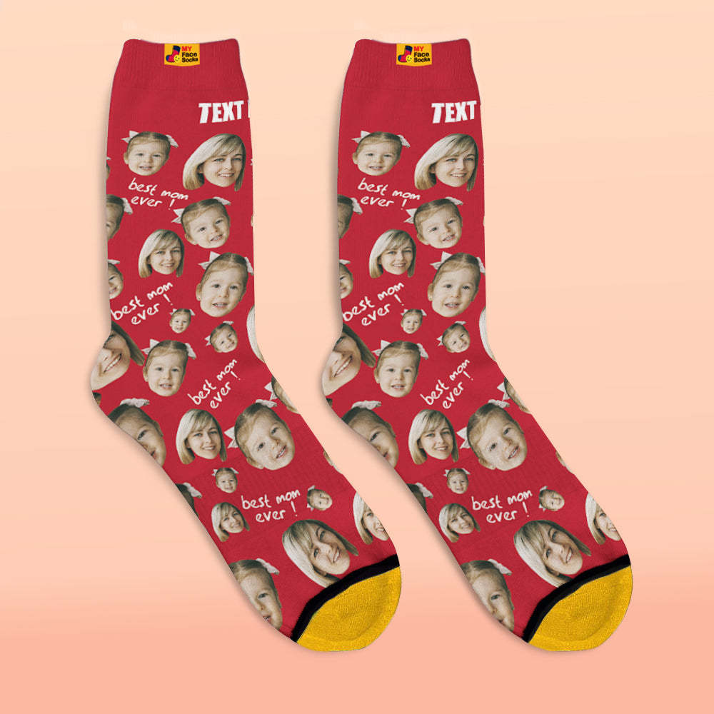 Calcetines Impresos Digitales 3d Personalizados Regalos Para La Madre La Mejor Mamá De Todos Los Tiempos - MyFaceSocksMX