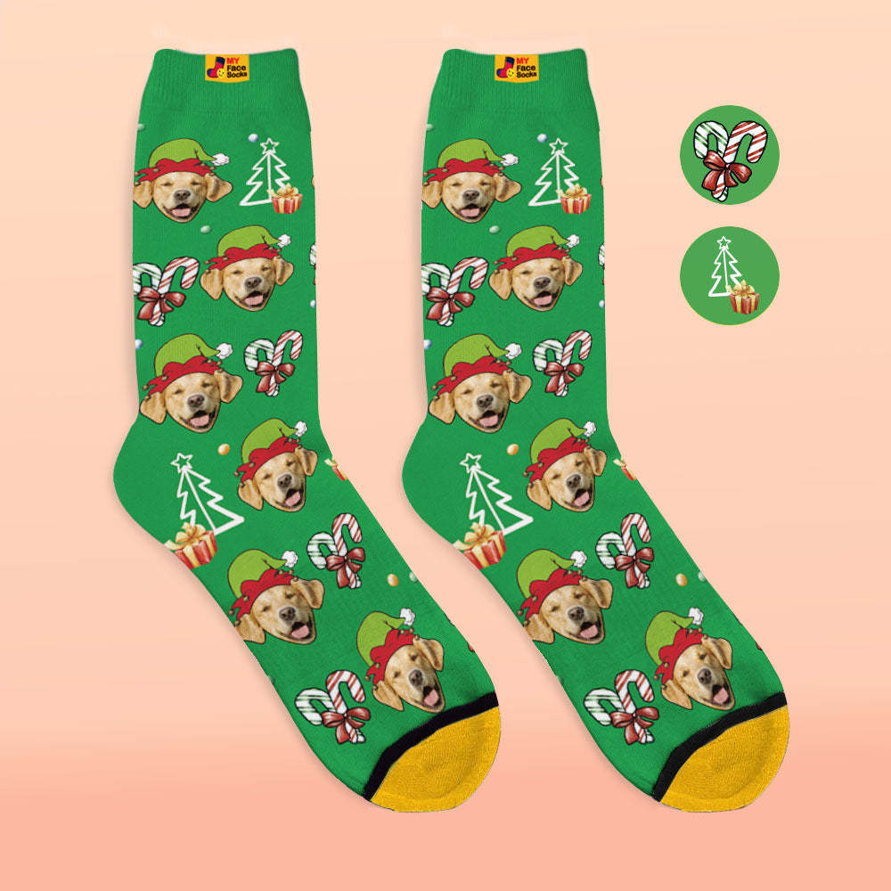 Calcetines Impresos Digitalmente En 3d Personalizados My Face Socks Agregar Imágenes Y Nombre - Regalo De Navidad Para Los Amantes De Las Mascotas - MyFaceSocksMX