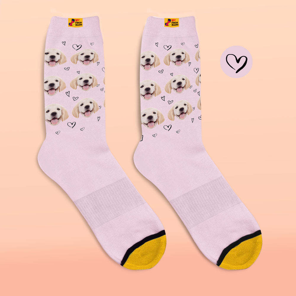 Calcetines Impresos Digitales 3d Personalizados Calcetines Personalizados Con Fotos Love Pet Socks - MyFaceSocksMX