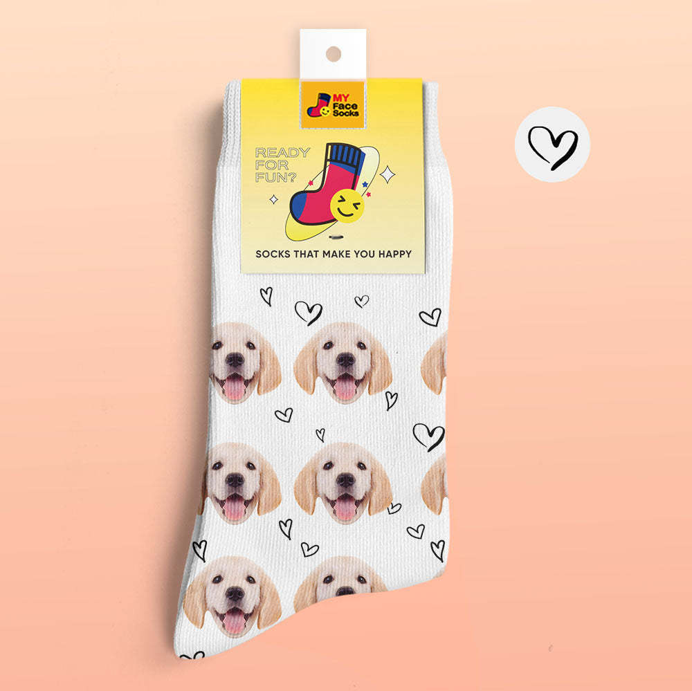 Calcetines Impresos Digitales 3d Personalizados Calcetines Personalizados Con Fotos Love Pet Socks - MyFaceSocksMX