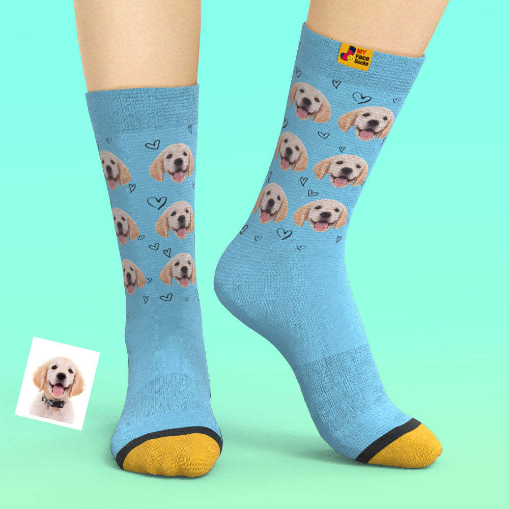 Calcetines Impresos Digitales 3d Personalizados Calcetines Personalizados Con Fotos Love Pet Socks - MyFaceSocksMX