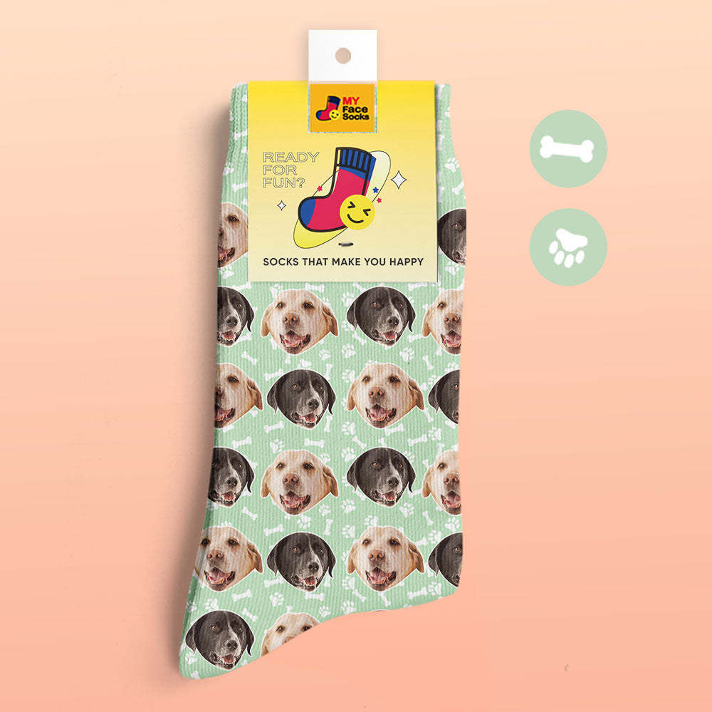 Calcetines Impresos Digitales 3d Personalizados Calcetines Para Perros Dos Caras - MyFaceSocksMX