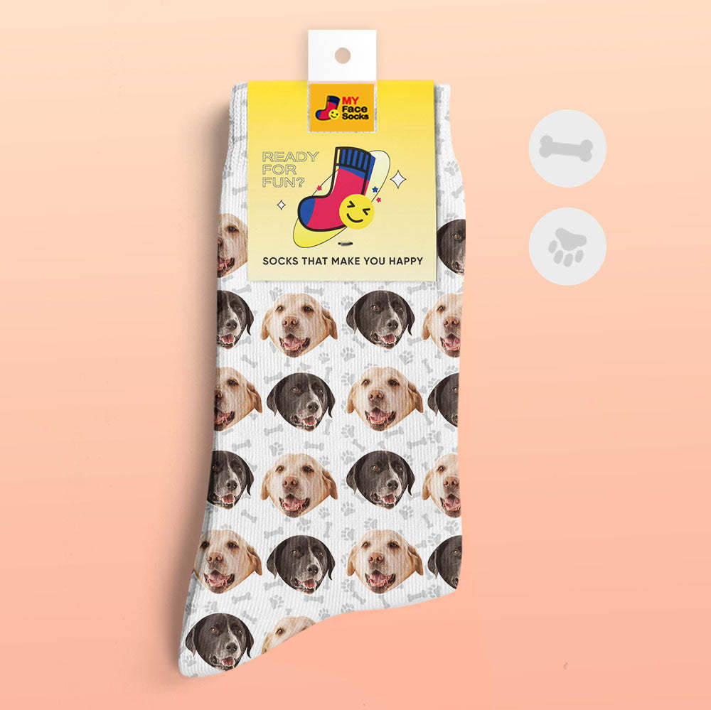 Calcetines Impresos Digitales 3d Personalizados Calcetines Para Perros Dos Caras - MyFaceSocksMX