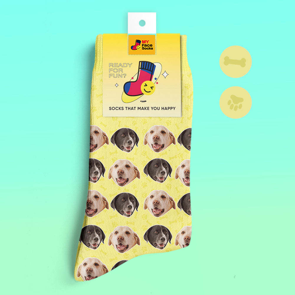 Calcetines Impresos Digitales 3d Personalizados Calcetines Para Perros Dos Caras - MyFaceSocksMX