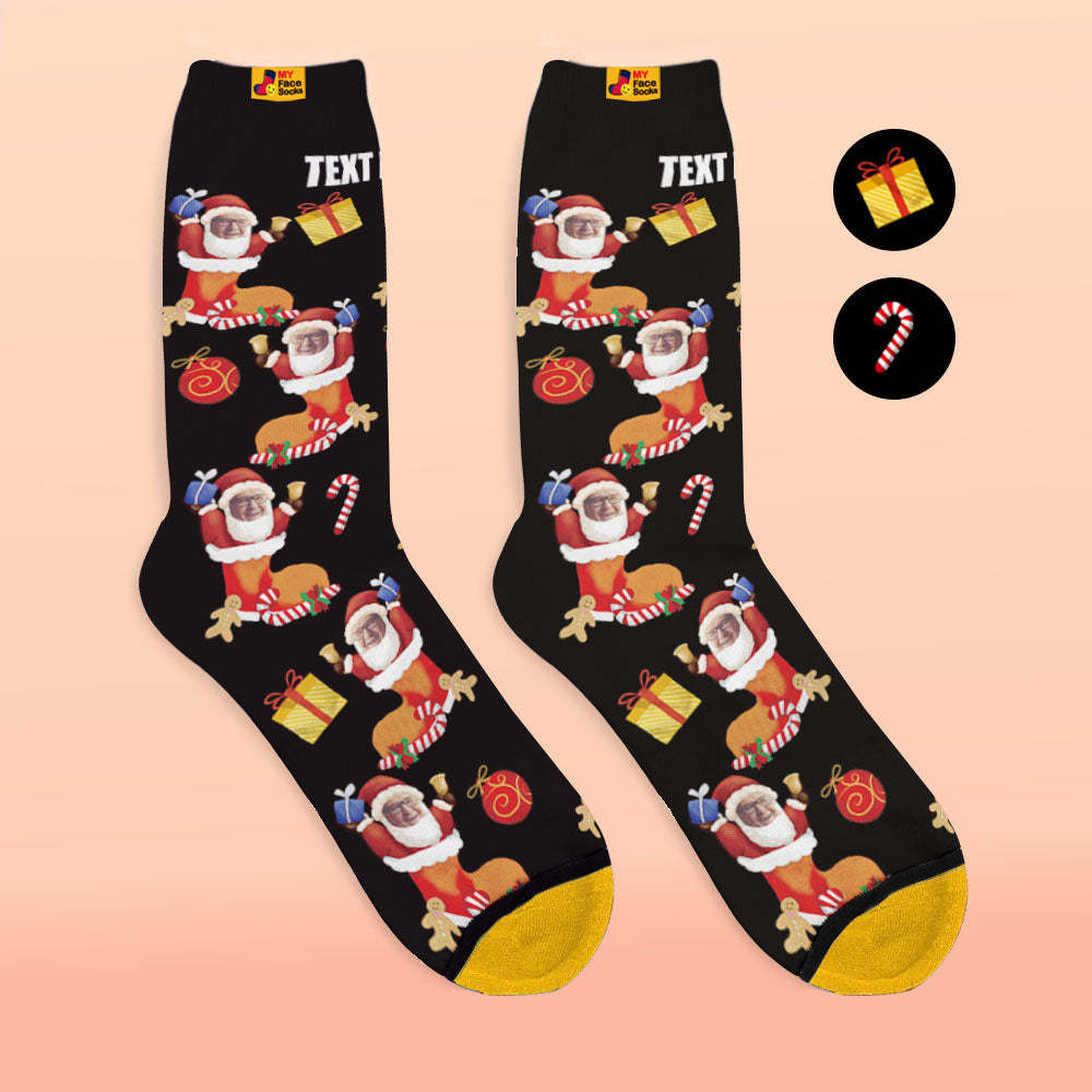 Calcetines Impresos Digitalmente En 3d Personalizados My Face Socks Agregue Imágenes Y Nombre - Calcetín De Navidad Con Su Cara - MyFaceSocksMX