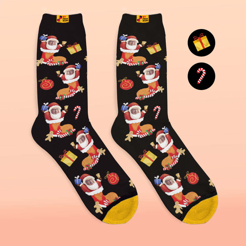 Calcetines Impresos Digitalmente En 3d Personalizados My Face Socks Agregue Imágenes Y Nombre - Calcetín De Navidad Con Su Cara - MyFaceSocksMX