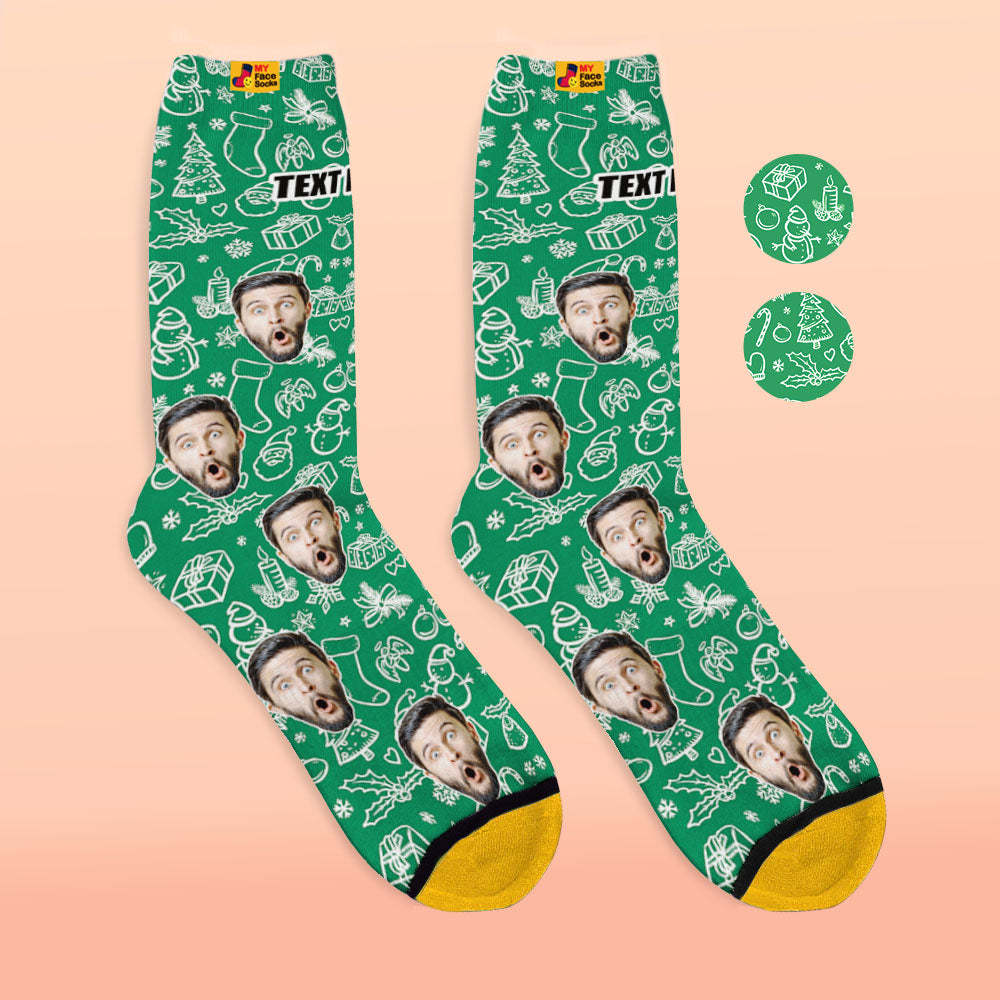 Calcetines Impresos Digitales Personalizados En 3d Regalo De Navidad Para La Familia - MyFaceSocksMX