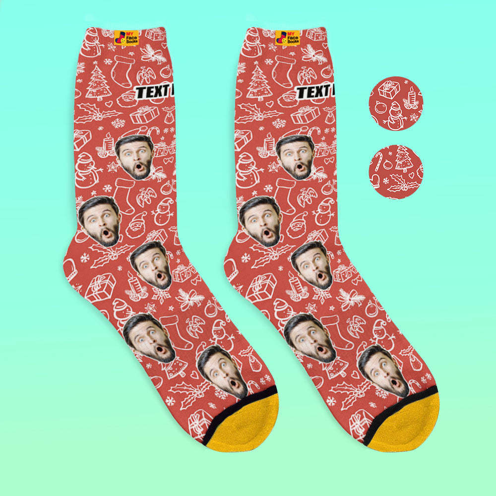 Calcetines Impresos Digitales Personalizados En 3d Regalo De Navidad Para La Familia - MyFaceSocksMX