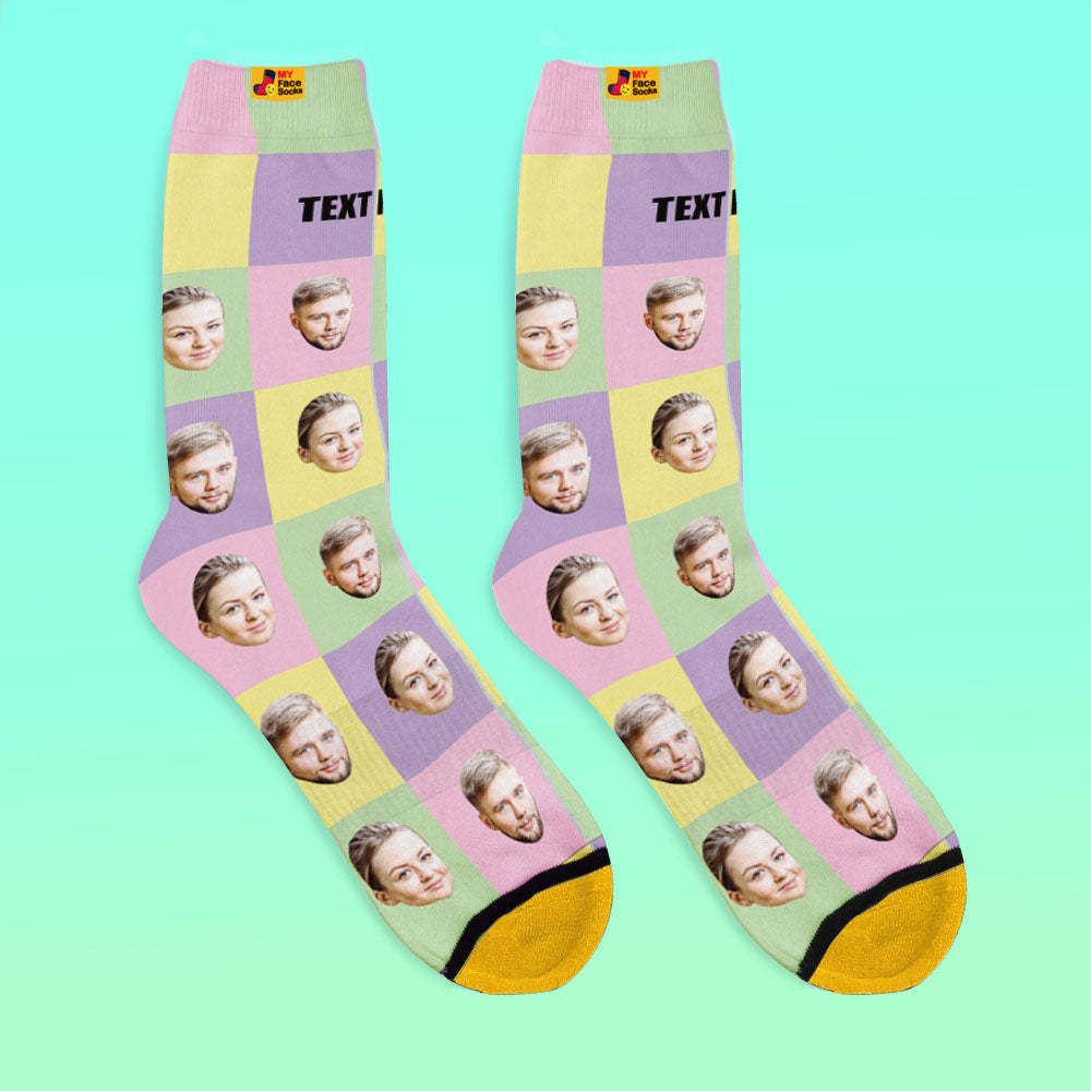 Calcetines Impresos Digitalmente En 3d Personalizados My Face Socks Agregue Imágenes Y Nombre - Cuadrado - MyFaceSocksMX