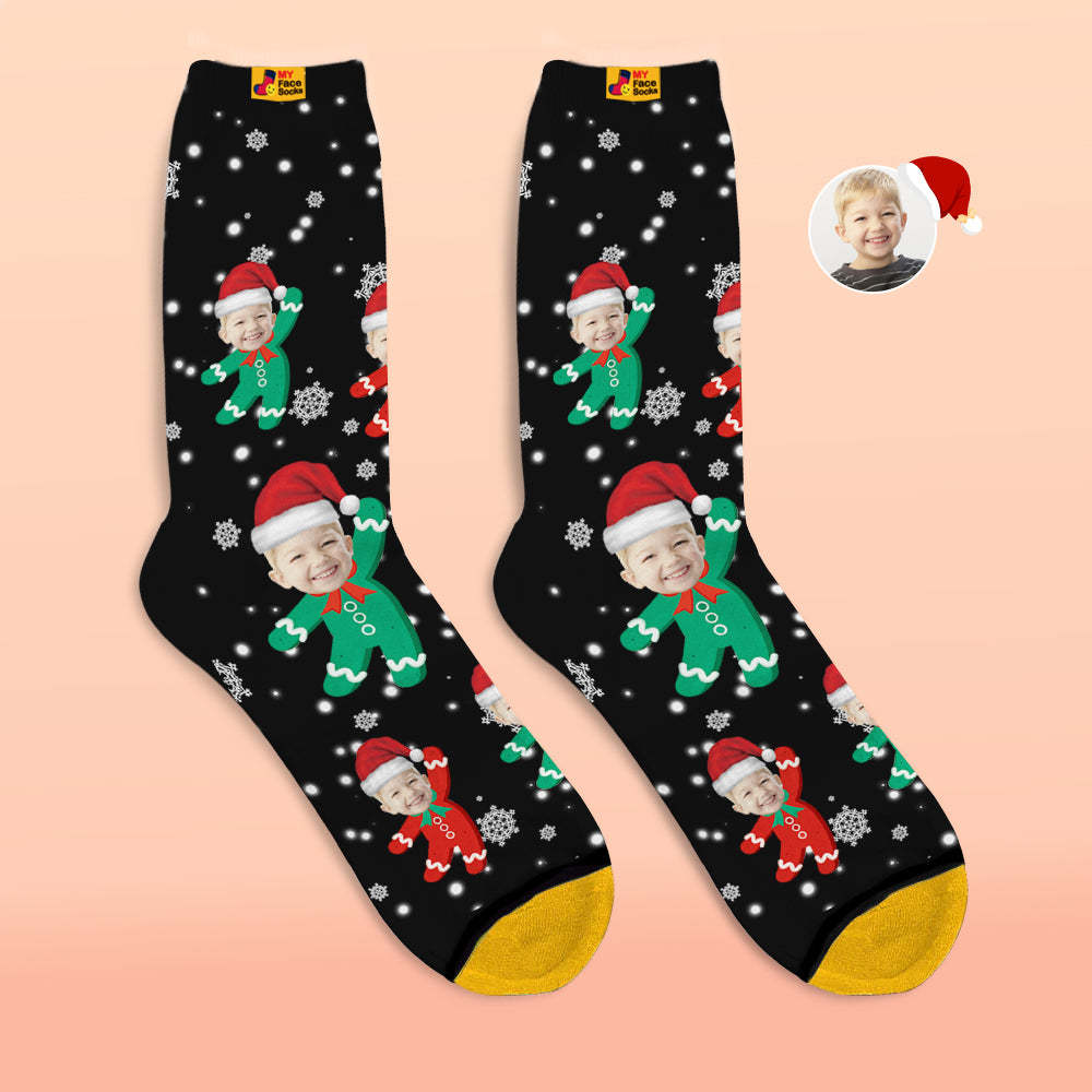 Los Calcetines Impresos Digitales 3d Personalizados Agregan Imágenes Y Nombran El Regalo De Navidad Para Niños - MyFaceSocksMX