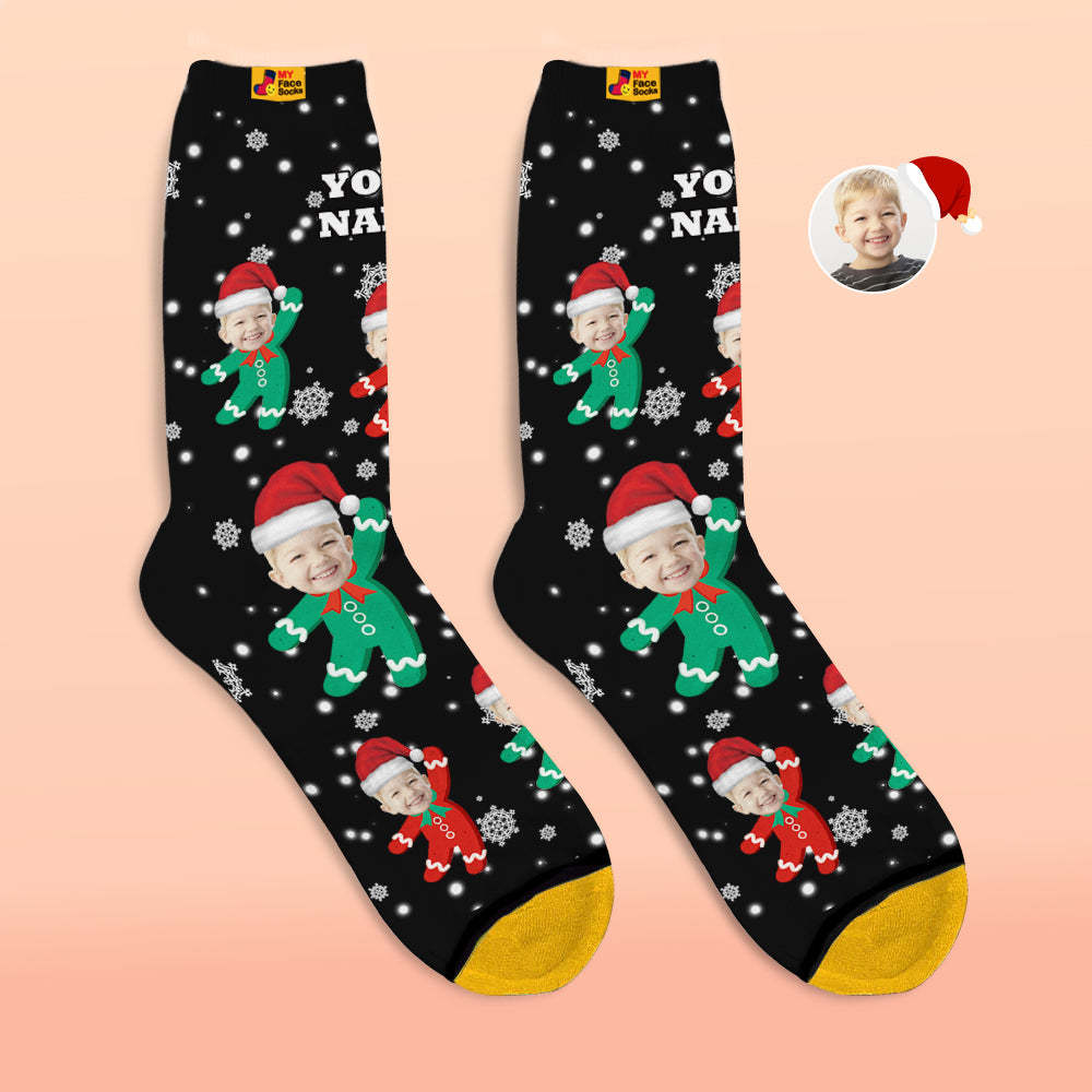 Los Calcetines Impresos Digitales 3d Personalizados Agregan Imágenes Y Nombran El Regalo De Navidad Para Niños - MyFaceSocksMX