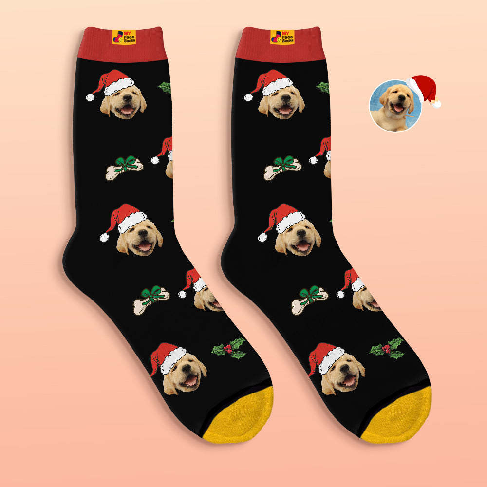 Calcetines Impresos Digitales Personalizados En 3d Calcetines Lindos De La Cara Del Animal Doméstico Regalo De Navidad - MyFaceSocksMX