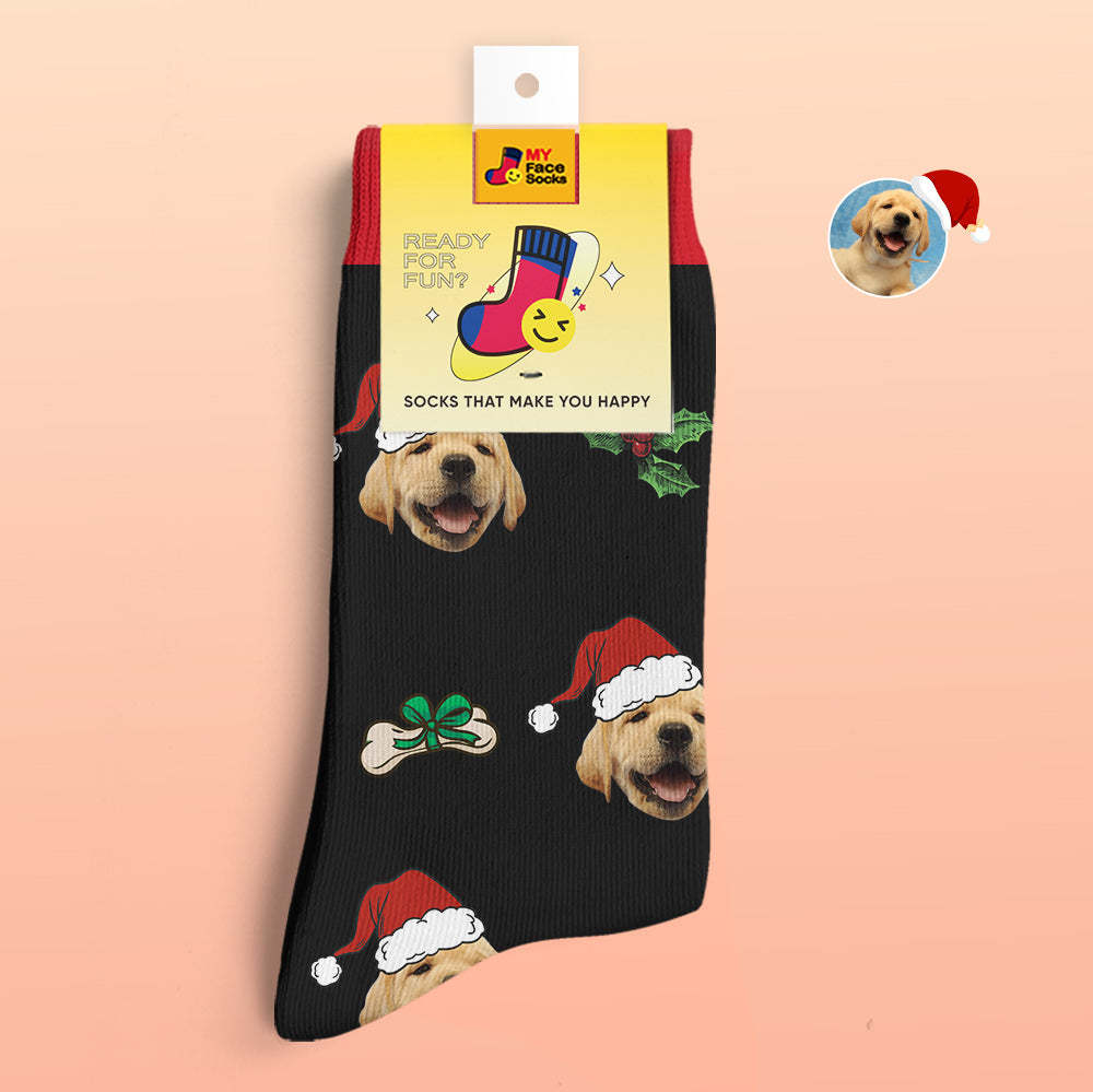 Calcetines Impresos Digitales Personalizados En 3d Calcetines Lindos De La Cara Del Animal Doméstico Regalo De Navidad - MyFaceSocksMX