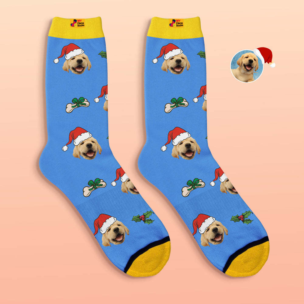 Calcetines Impresos Digitales Personalizados En 3d Calcetines Lindos De La Cara Del Animal Doméstico Regalo De Navidad - MyFaceSocksMX