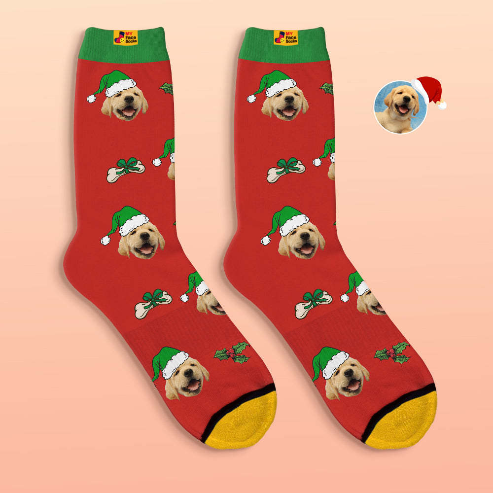 Calcetines Impresos Digitales Personalizados En 3d Calcetines Lindos De La Cara Del Animal Doméstico Regalo De Navidad - MyFaceSocksMX