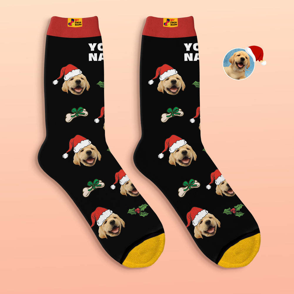 Calcetines Impresos Digitales Personalizados En 3d Calcetines Lindos De La Cara Del Animal Doméstico Regalo De Navidad - MyFaceSocksMX