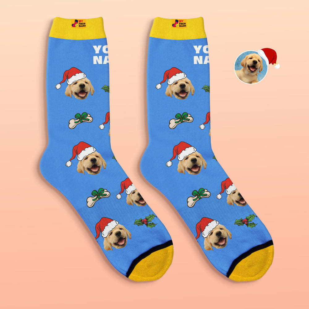 Calcetines Impresos Digitales Personalizados En 3d Calcetines Lindos De La Cara Del Animal Doméstico Regalo De Navidad - MyFaceSocksMX