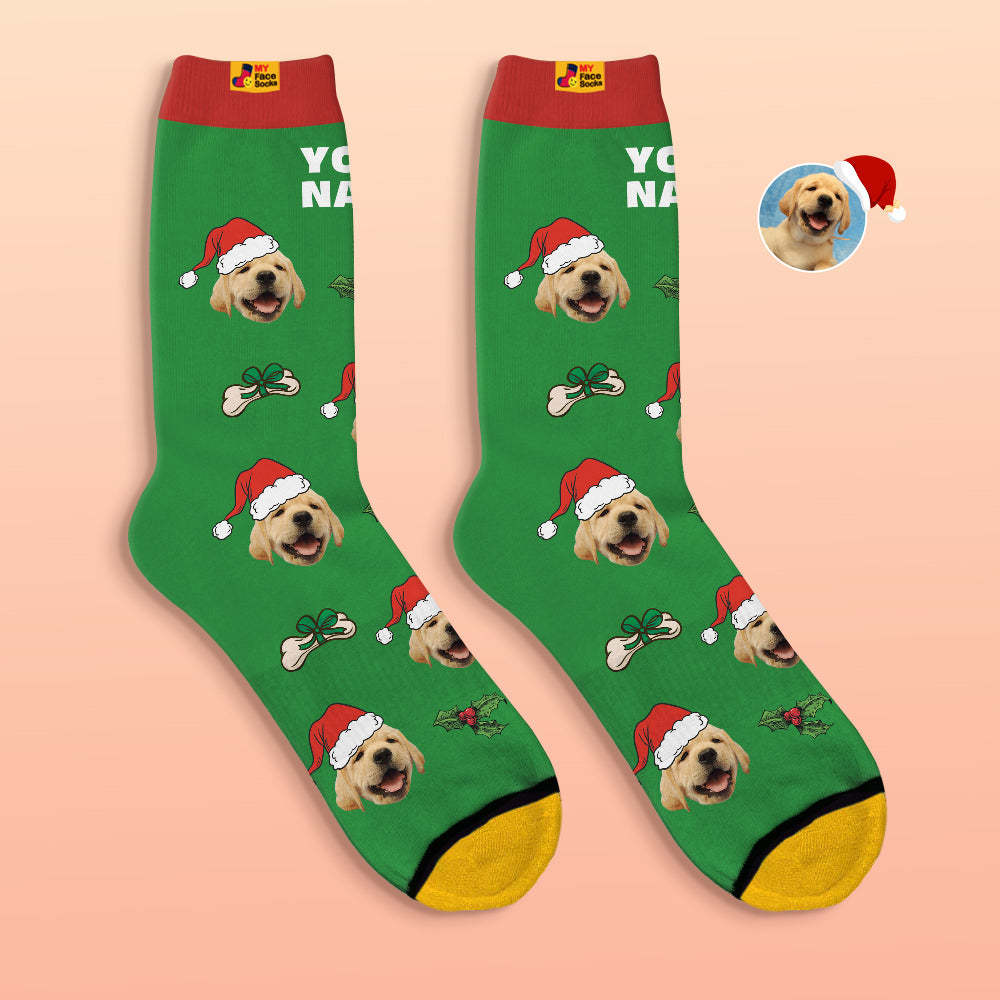 Calcetines Impresos Digitales Personalizados En 3d Calcetines Lindos De La Cara Del Animal Doméstico Regalo De Navidad - MyFaceSocksMX