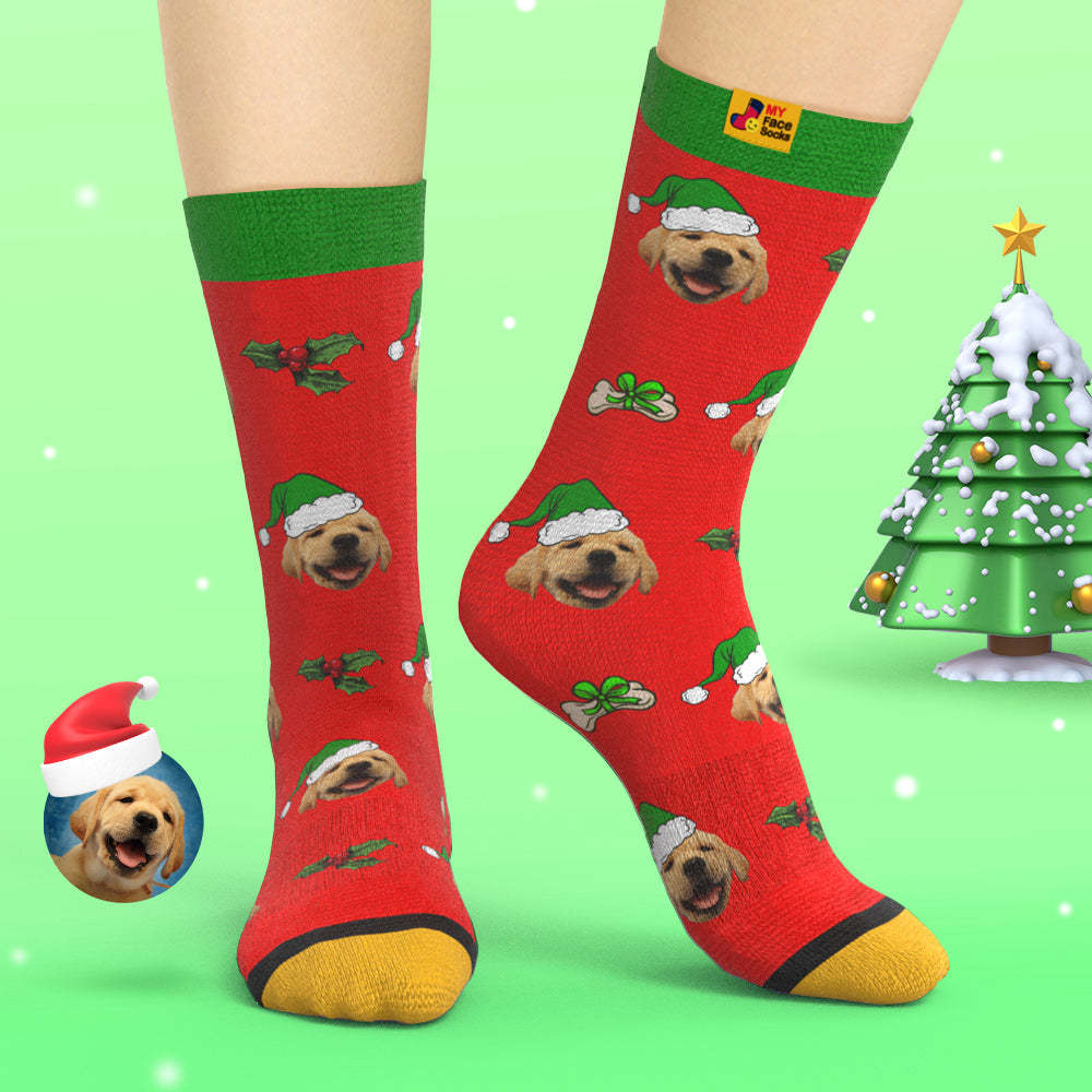 Calcetines Impresos Digitales Personalizados En 3d Calcetines Lindos De La Cara Del Animal Doméstico Regalo De Navidad - MyFaceSocksMX