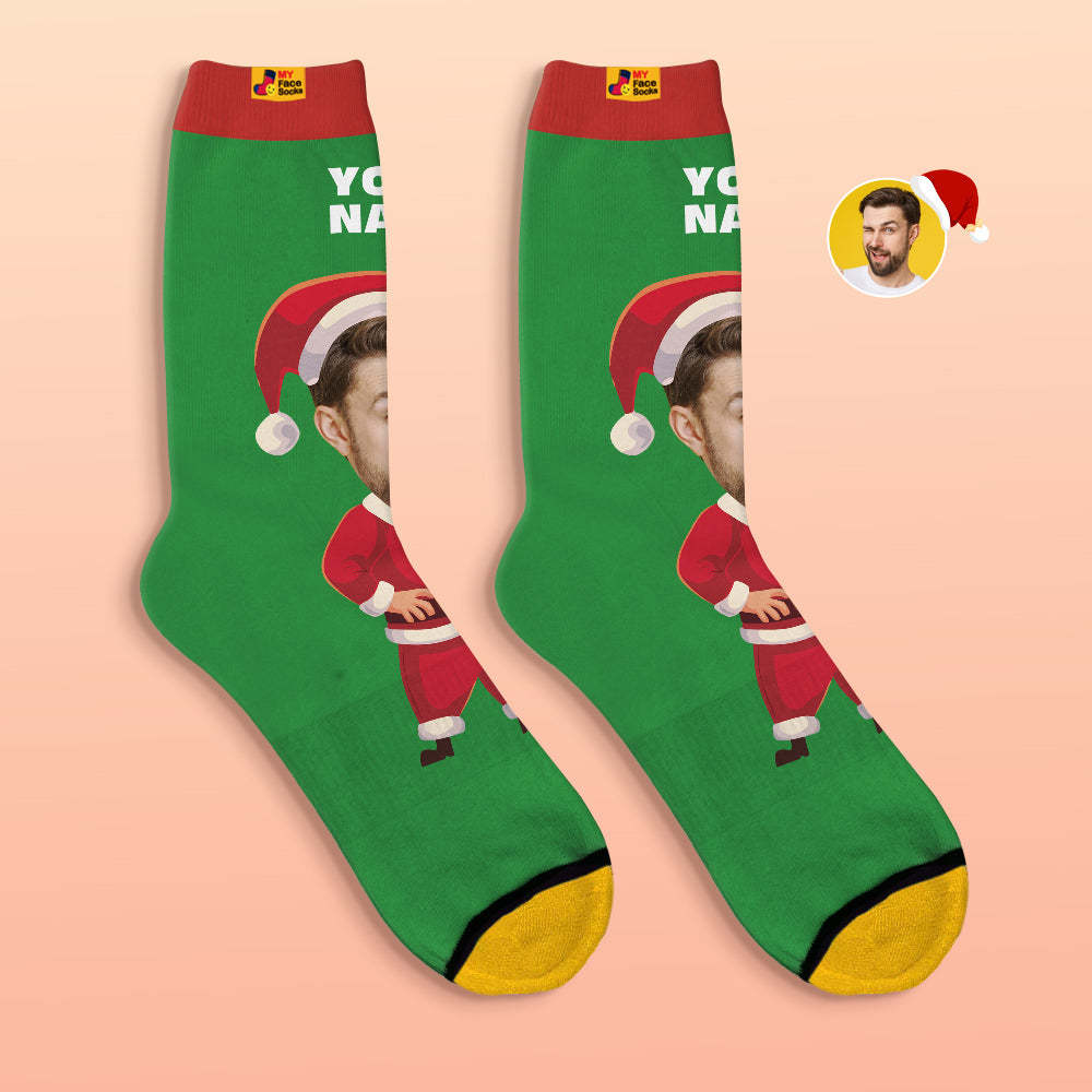 Calcetines Impresos Digitales Personalizados En 3d Calcetines De Cara Feliz Regalo De Navidad - MyFaceSocksMX