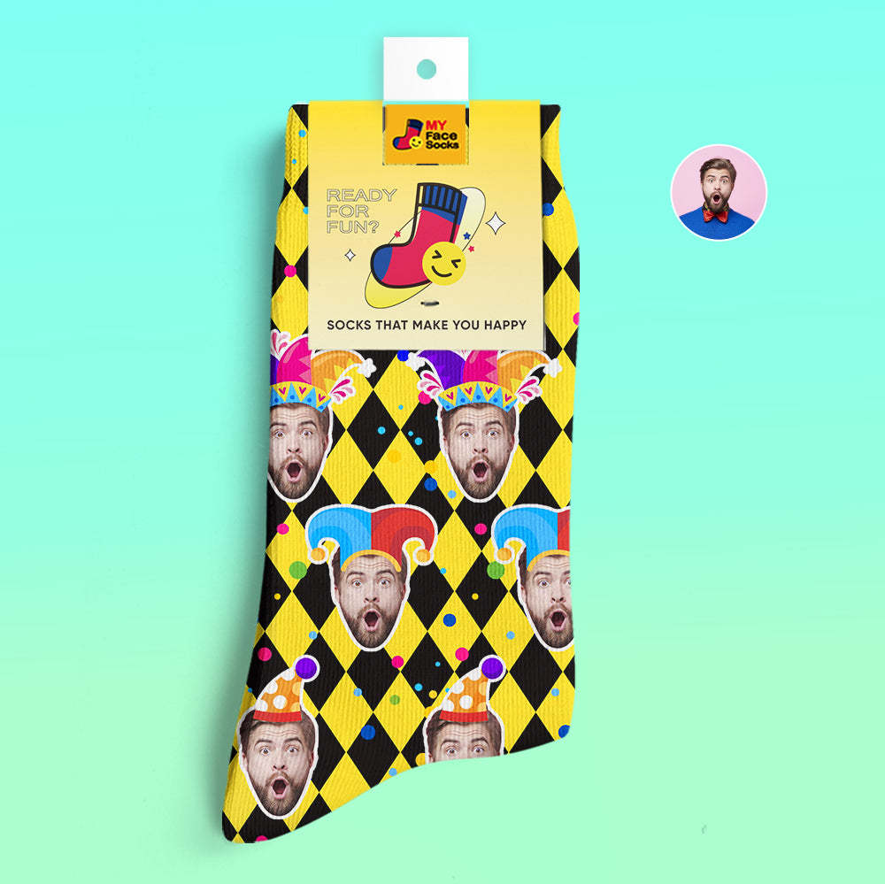 Calcetines Impresos Digitales Personalizados En 3d Calcetines Divertidos De La Cara Del Regalo Del Día De San Valentín - MyFaceSocksMX