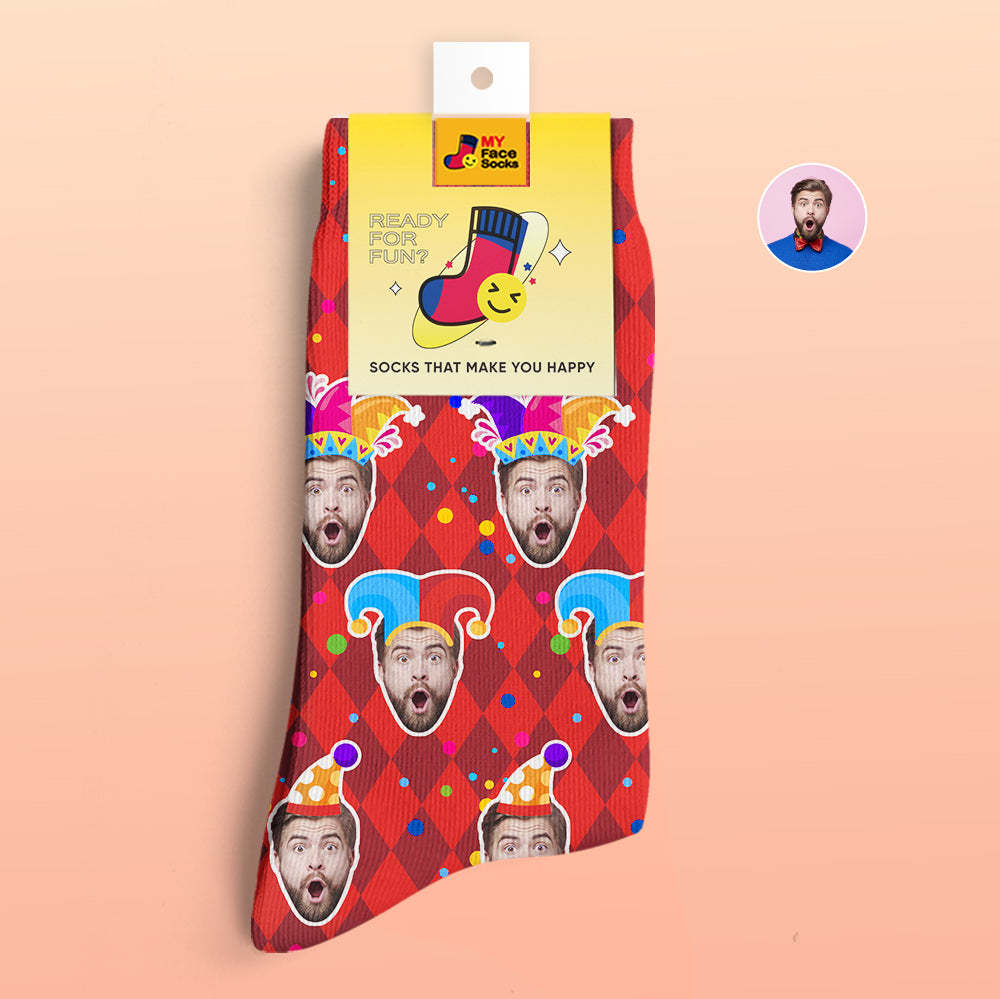 Calcetines Impresos Digitales Personalizados En 3d Calcetines Divertidos De La Cara Del Regalo Del Día De San Valentín - MyFaceSocksMX