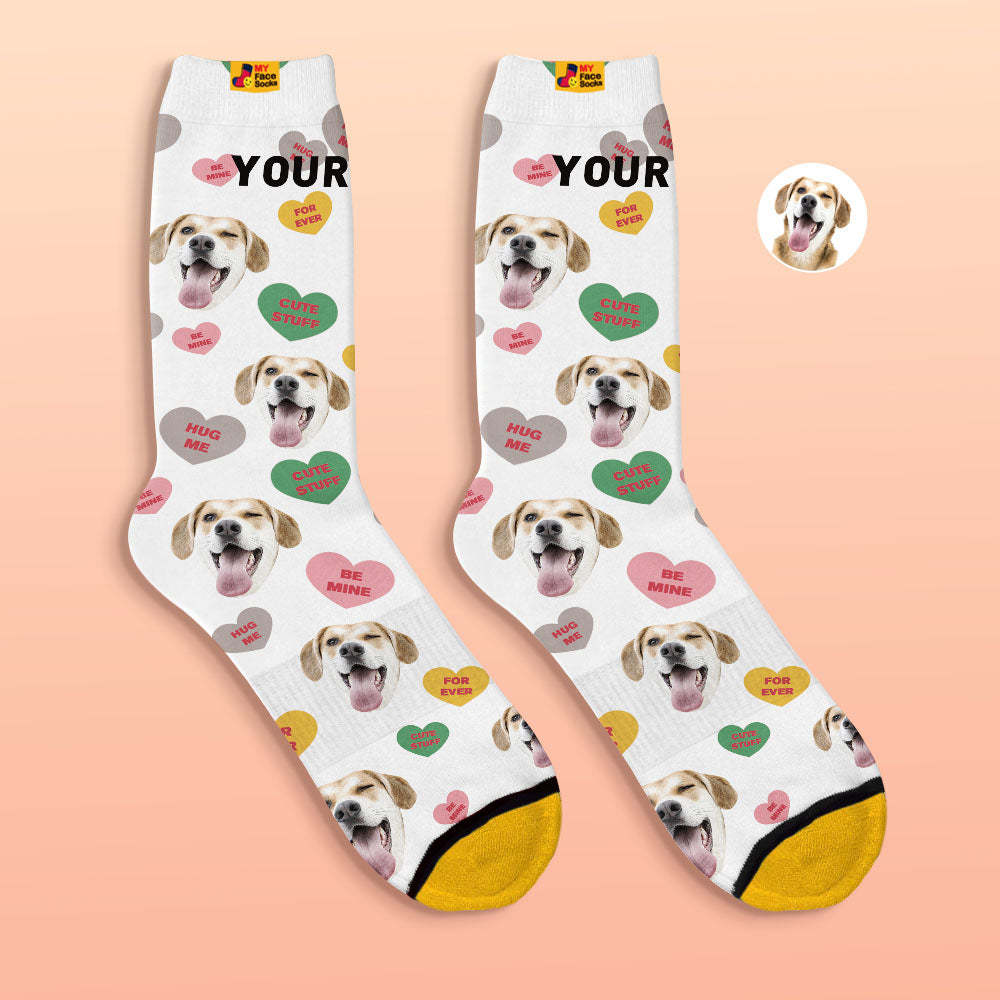 Calcetines Impresos Digitales 3d Personalizados Be Mine For Ever Face Socks - MyFaceSocksMX