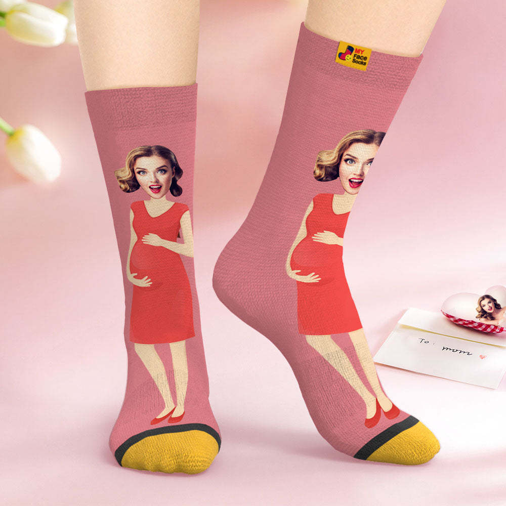 La Cara Personalizada Pega Los Calcetines Impresos Digitales 3d De Los Regalos Sorpresa Personalizados Para Super Mama - MyFaceSocksMX