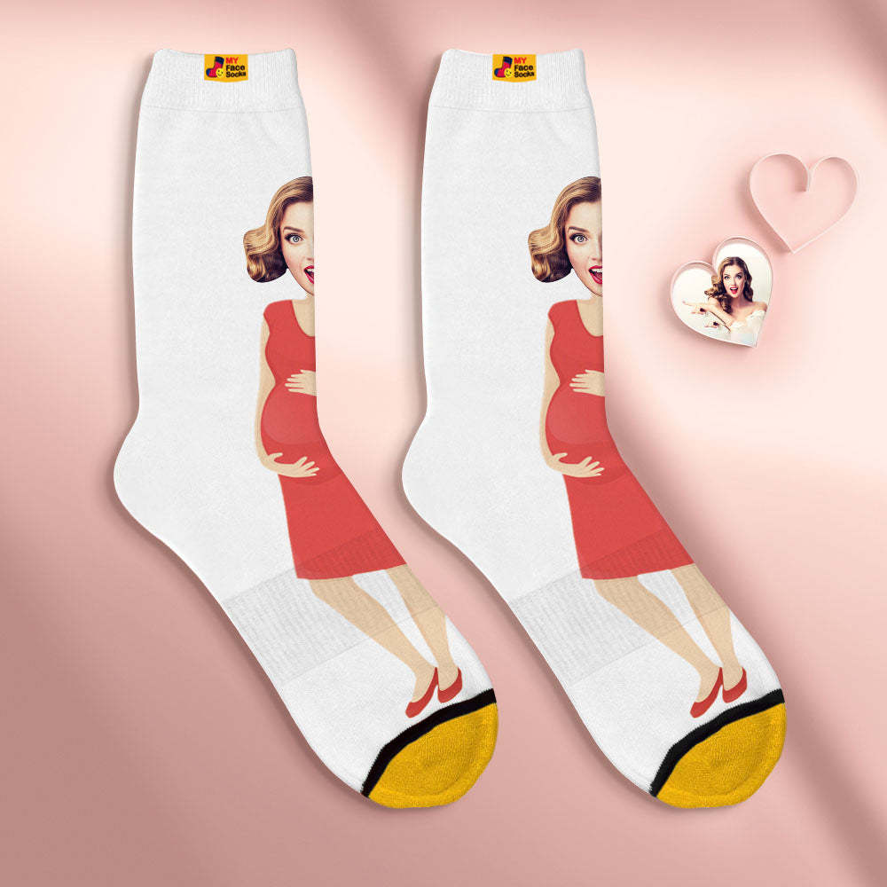 La Cara Personalizada Pega Los Calcetines Impresos Digitales 3d De Los Regalos Sorpresa Personalizados Para Super Mama - MyFaceSocksMX