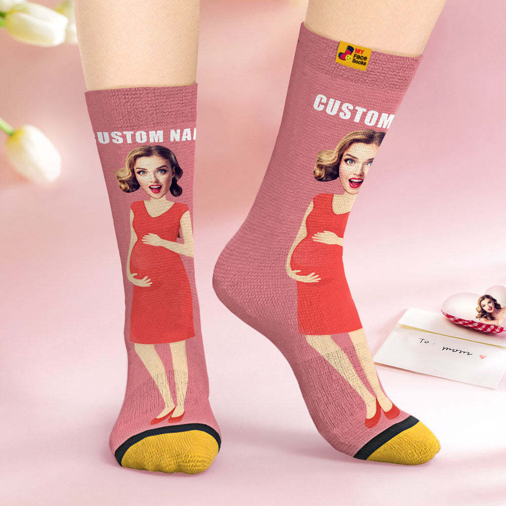 La Cara Personalizada Pega Los Calcetines Impresos Digitales 3d De Los Regalos Sorpresa Personalizados Para Super Mama - MyFaceSocksMX