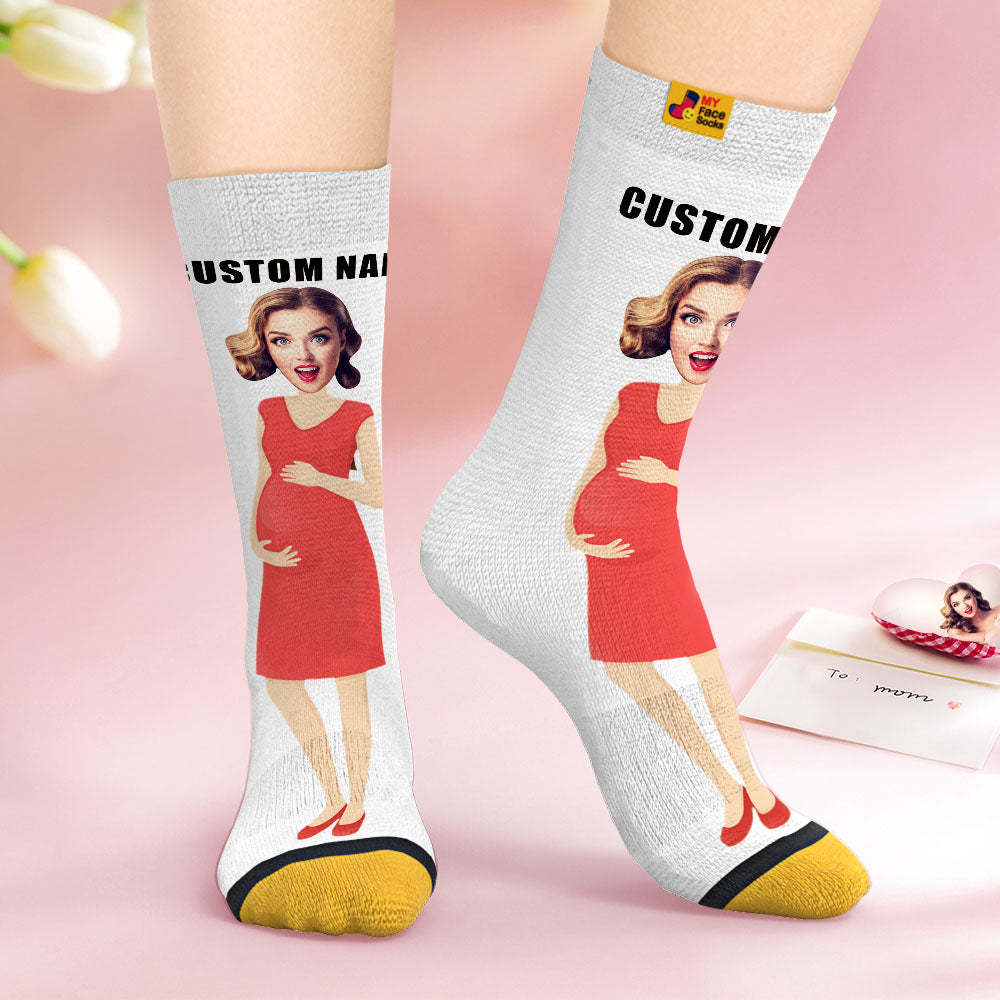 La Cara Personalizada Pega Los Calcetines Impresos Digitales 3d De Los Regalos Sorpresa Personalizados Para Super Mama - MyFaceSocksMX