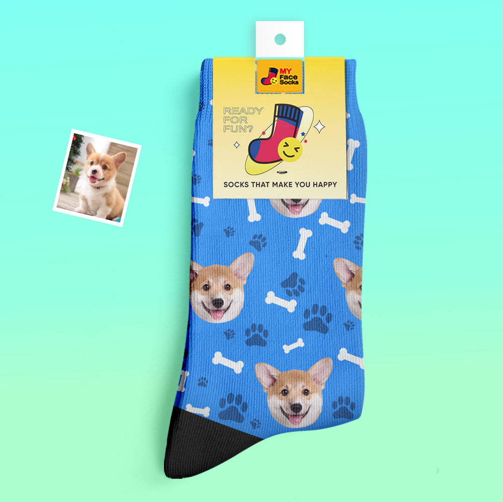 Calcetines Gruesos Personalizados Foto 3d Calcetines Impresos Digitales Otoño Invierno Calcetines Cálidos Perro - MyFaceSocksMX