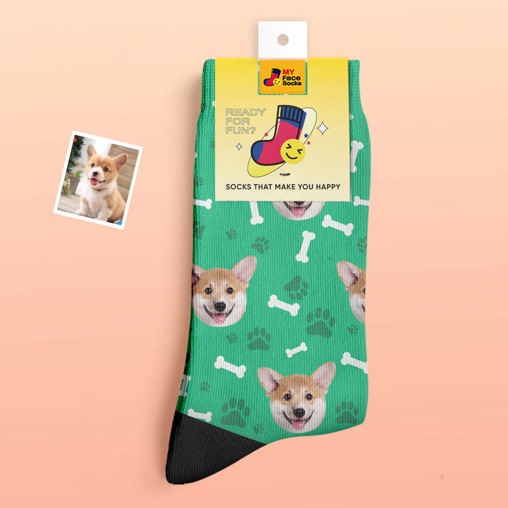 Calcetines Gruesos Personalizados Foto 3d Calcetines Impresos Digitales Otoño Invierno Calcetines Cálidos Perro - MyFaceSocksMX