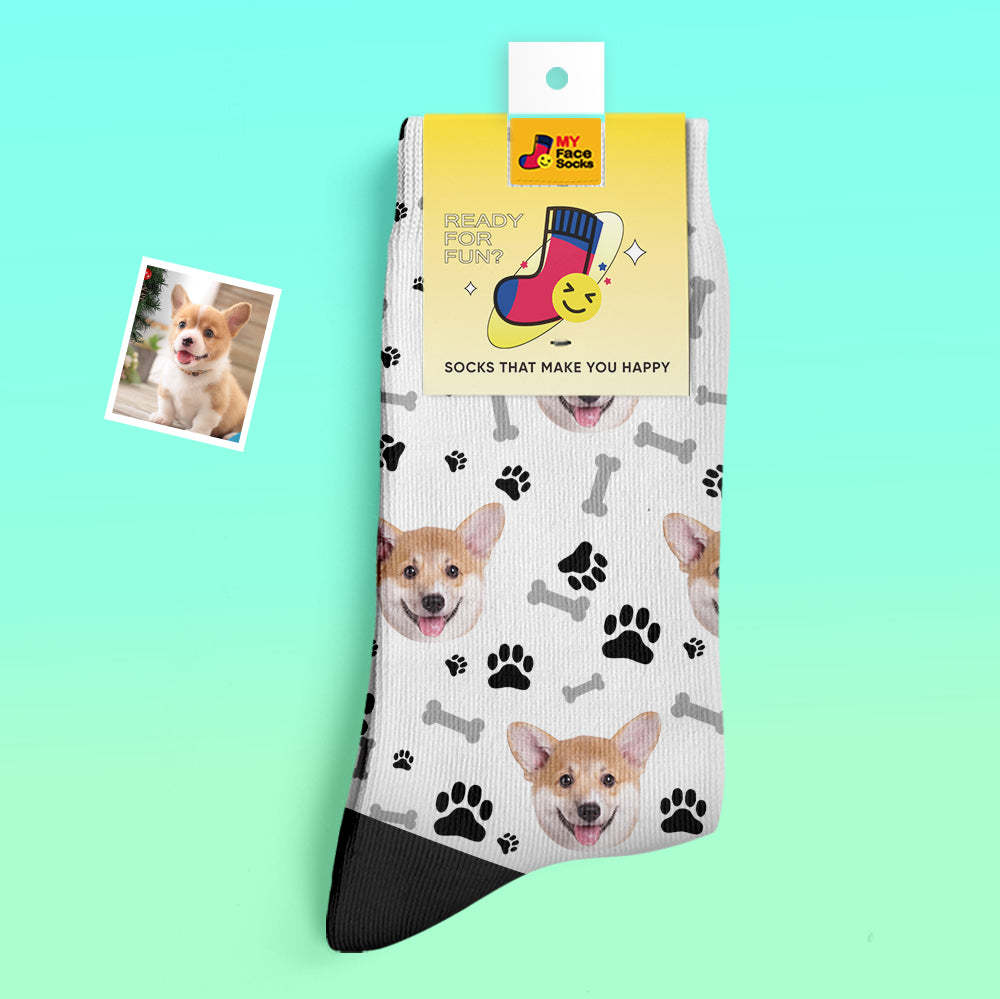 Calcetines Gruesos Personalizados Foto 3d Calcetines Impresos Digitales Otoño Invierno Calcetines Cálidos Perro - MyFaceSocksMX