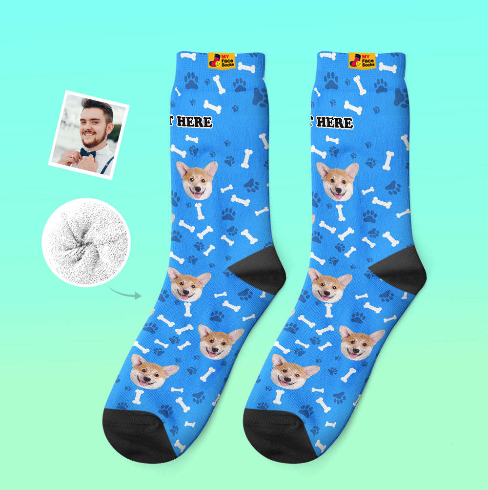 Calcetines Gruesos Personalizados Foto 3d Calcetines Impresos Digitales Otoño Invierno Calcetines Cálidos Perro - MyFaceSocksMX