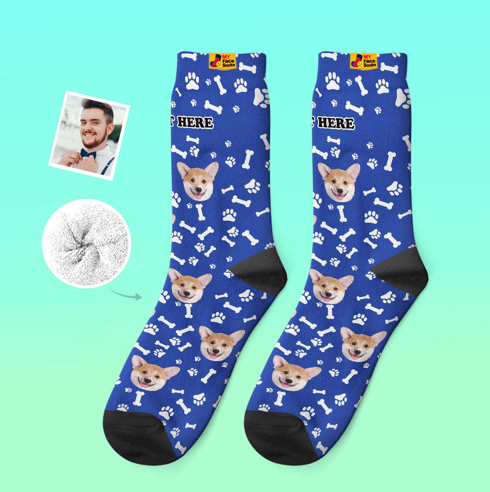 Calcetines Gruesos Personalizados Foto 3d Calcetines Impresos Digitales Otoño Invierno Calcetines Cálidos Perro - MyFaceSocksMX