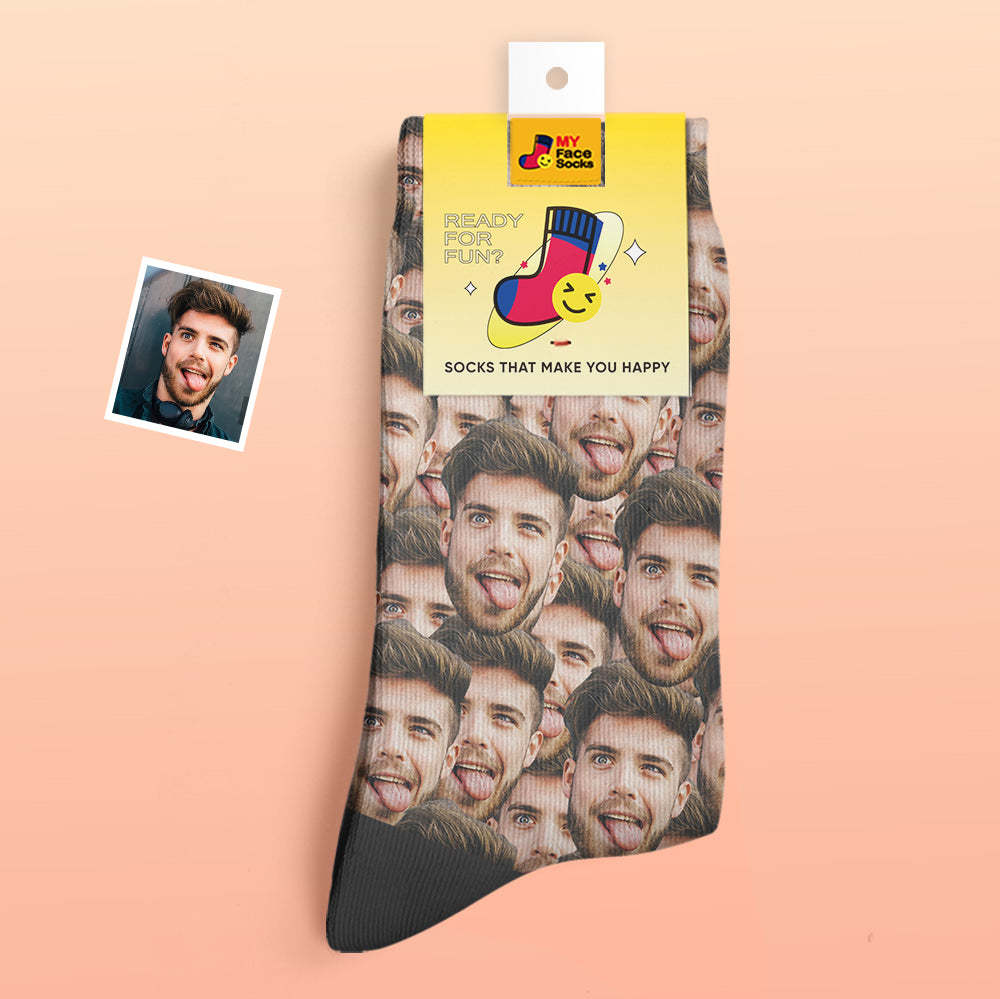 Calcetines Gruesos Personalizados Foto 3d Calcetines Impresos Digitales Otoño Invierno Calcetines Cálidos Mash Face - MyFaceSocksMX