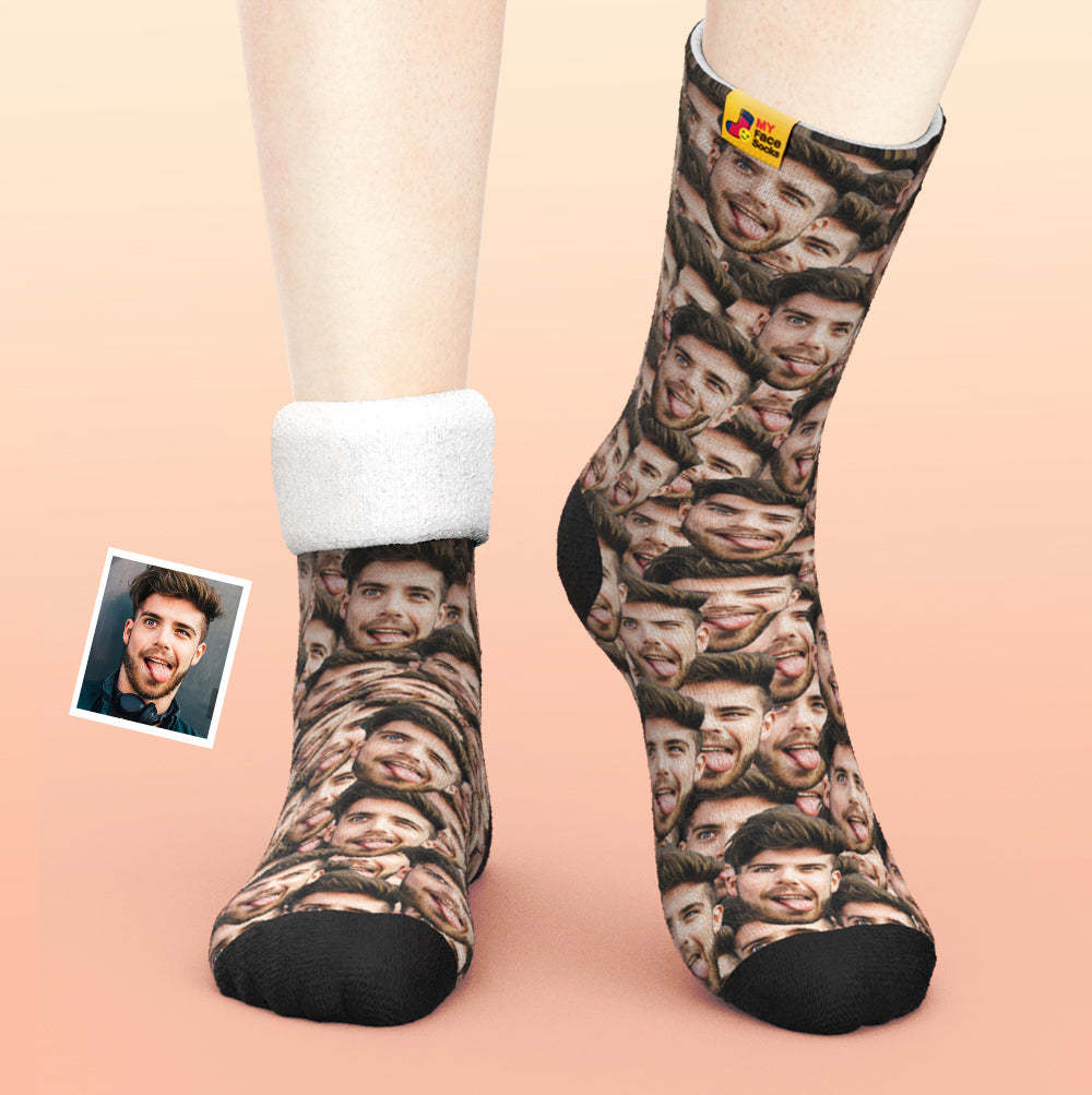 Calcetines Gruesos Personalizados Foto 3d Calcetines Impresos Digitales Otoño Invierno Calcetines Cálidos Mash Face - MyFaceSocksMX