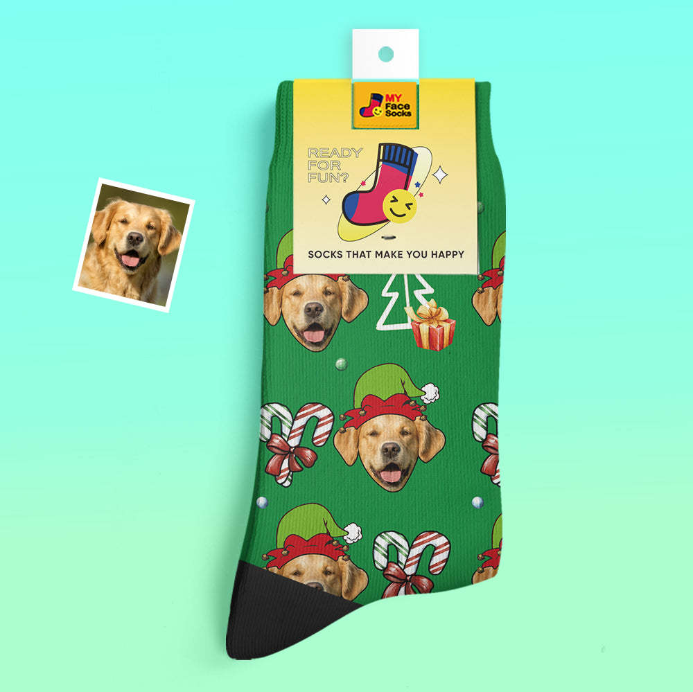 Calcetines Gruesos Personalizados Foto 3d Calcetines Impresos Digitales Otoño Invierno Calcetines Cálidos Regalo De Navidad Para Amantes De Las Mascotas - MyFaceSocksMX