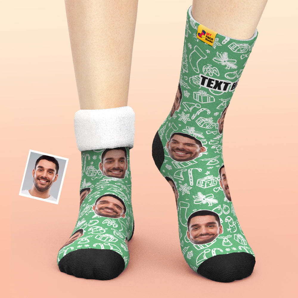 Calcetines Gruesos Personalizados Foto 3d Calcetines Impresos Digitales Otoño Invierno Calcetines Cálidos Regalo De Navidad - MyFaceSocksMX