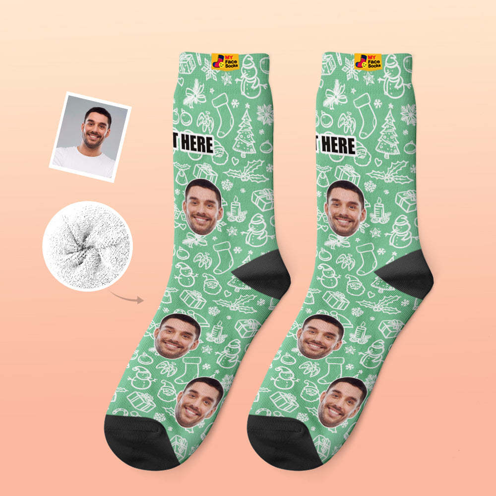 Calcetines Gruesos Personalizados Foto 3d Calcetines Impresos Digitales Otoño Invierno Calcetines Cálidos Regalo De Navidad - MyFaceSocksMX